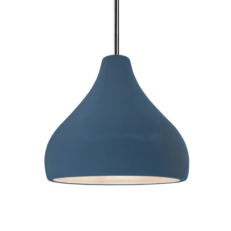 Justice Designs CER-6563-MDMT-NCKL-RIGID One Light Pendant, Midnight Sky w/ Matte White
