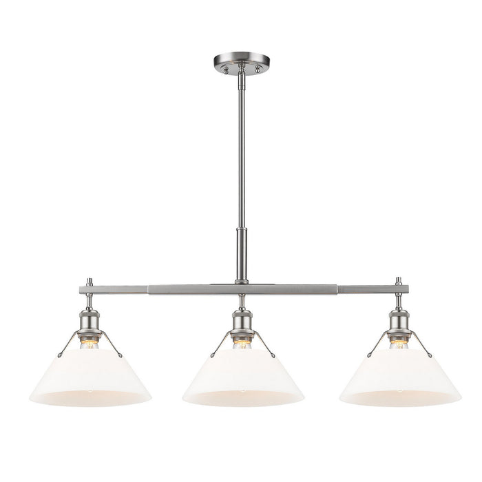Golden 3306-LP PW-OP Three Light Linear Pendant, Pewter