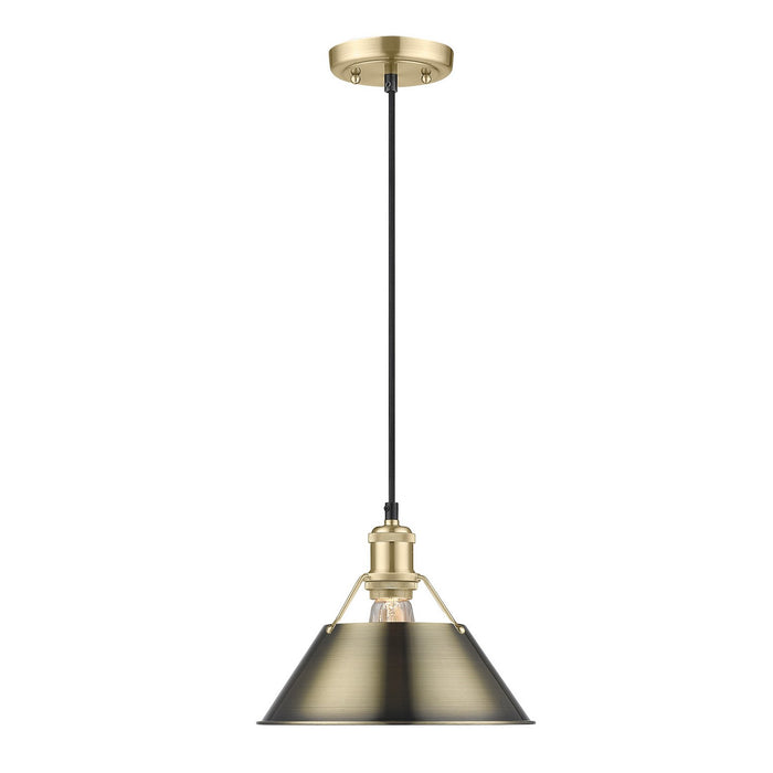 Golden 3306-M BCB-AB One Light Pendant, Brushed Champagne Bronze