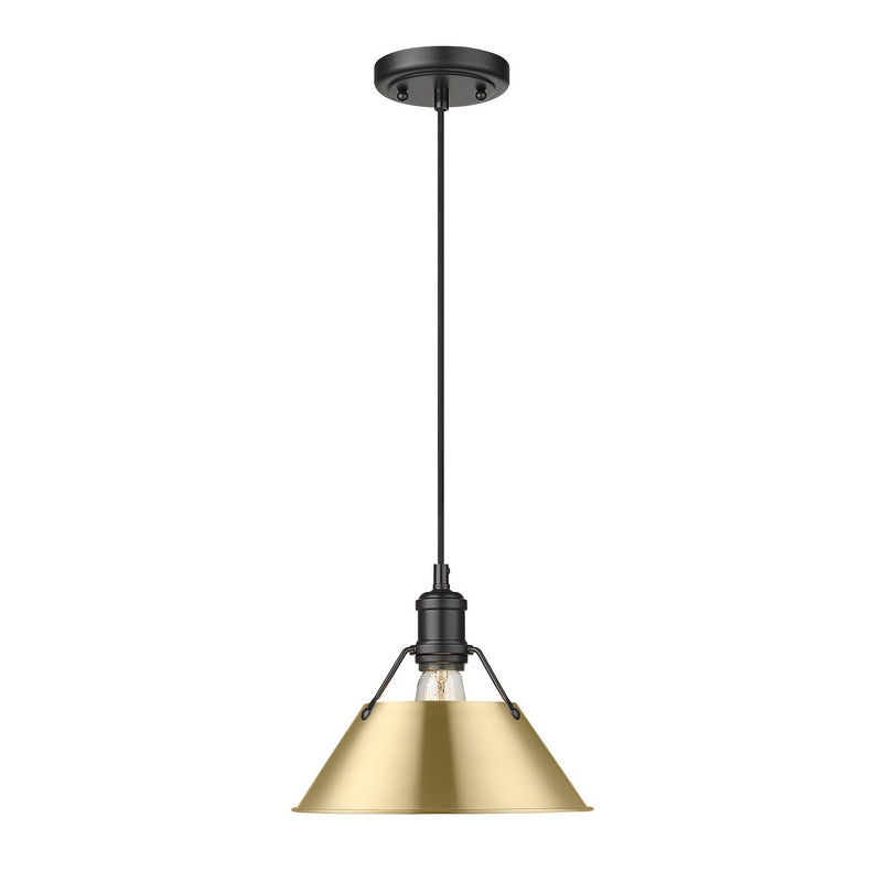 Golden 3306-M BLK-BCB One Light Pendant, Matte Black