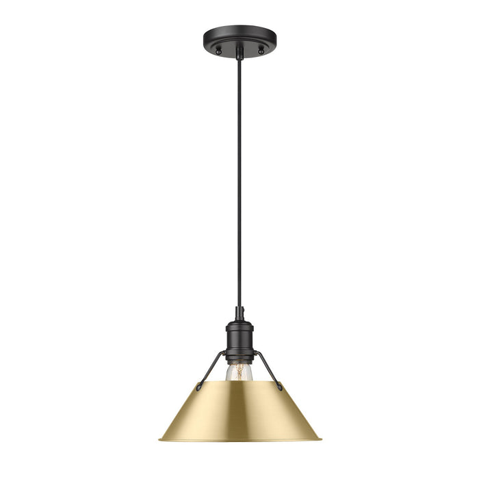 Golden 3306-M BLK-BCB One Light Pendant, Matte Black