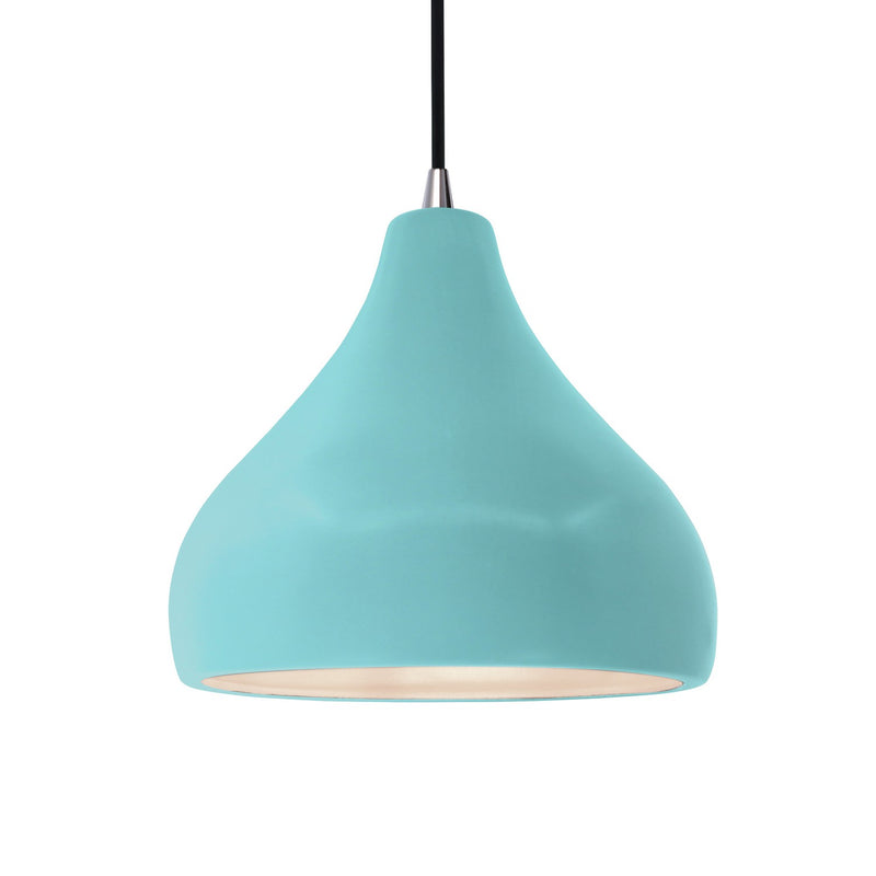 Justice Designs CER-6563-RFPL-NCKL-BKCD One Light Pendant, Reflecting Pool