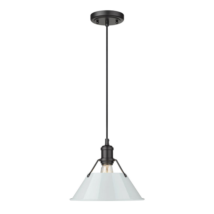 Golden 3306-M BLK-DB One Light Pendant, Matte Black