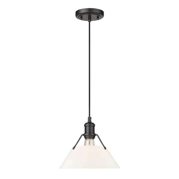 Golden 3306-M BLK-OP One Light Pendant, Matte Black