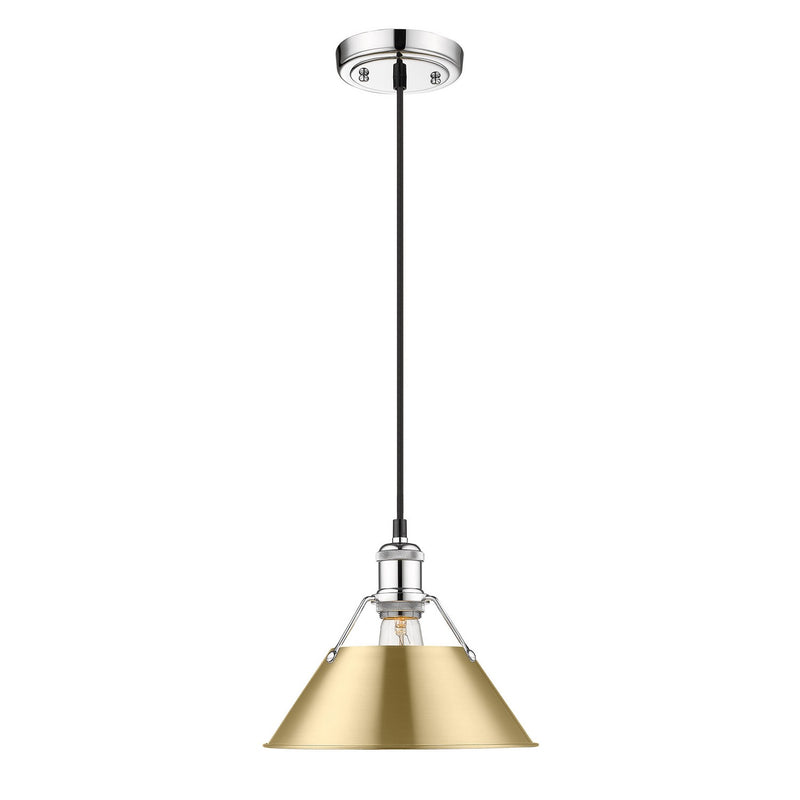 Golden 3306-M CH-BCB One Light Pendant, Chrome