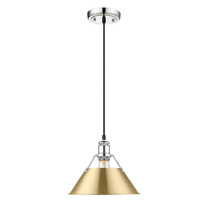 Golden 3306-M CH-BCB One Light Pendant, Chrome