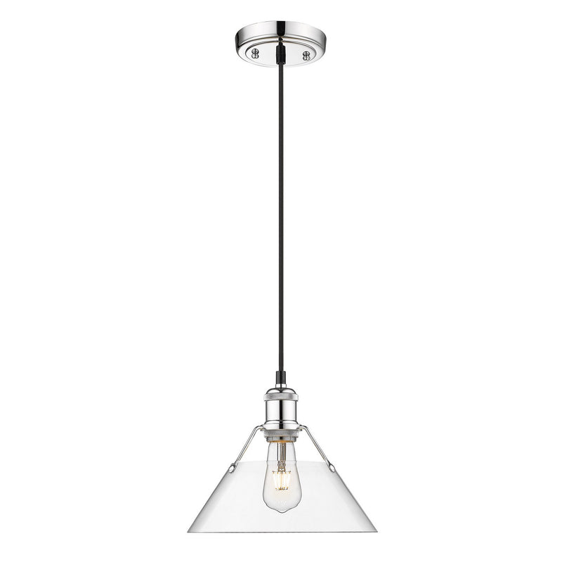 Golden 3306-M CH-CLR One Light Pendant, Chrome