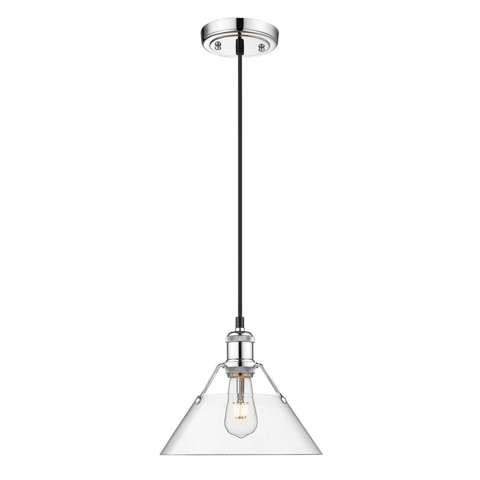 Golden 3306-M CH-CLR One Light Pendant, Chrome