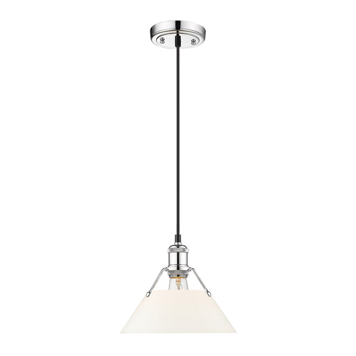 Golden 3306-M CH-OP One Light Pendant, Chrome