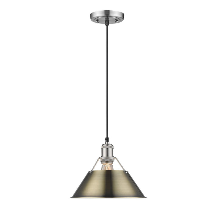 Golden 3306-M PW-AB One Light Pendant, Pewter