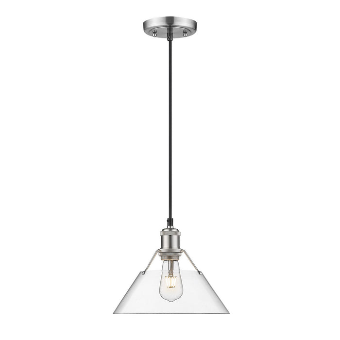 Golden 3306-M PW-CLR One Light Pendant, Pewter