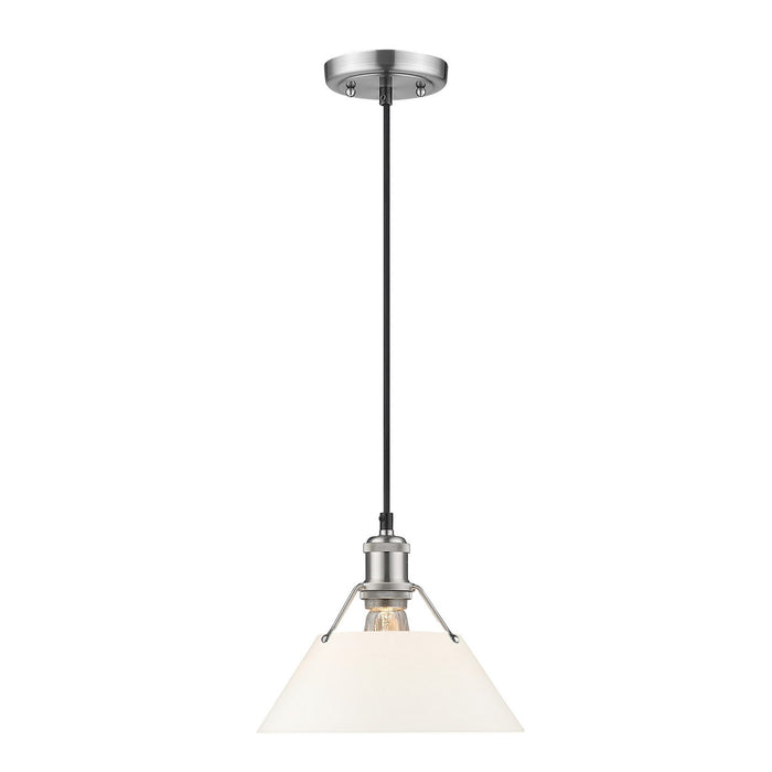 Golden 3306-M PW-OP One Light Pendant, Pewter