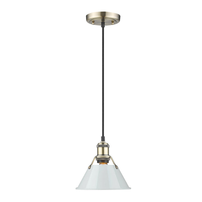 Golden 3306-S AB-DB One Light Mini Pendant, Aged Brass