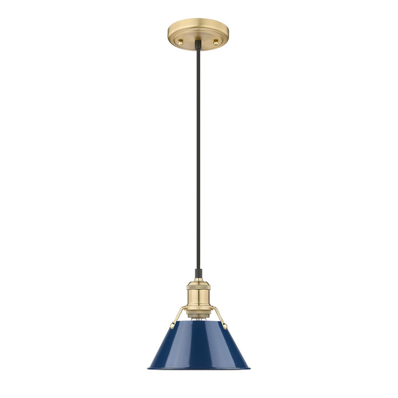 Golden 3306-S BCB-NVY One Light Mini Pendant, Brushed Champagne Bronze