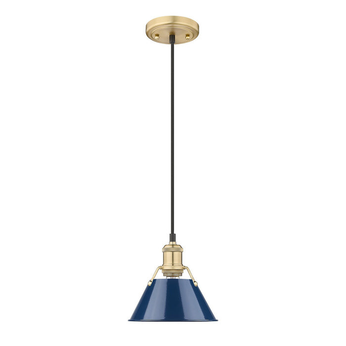 Golden 3306-S BCB-NVY One Light Mini Pendant, Brushed Champagne Bronze