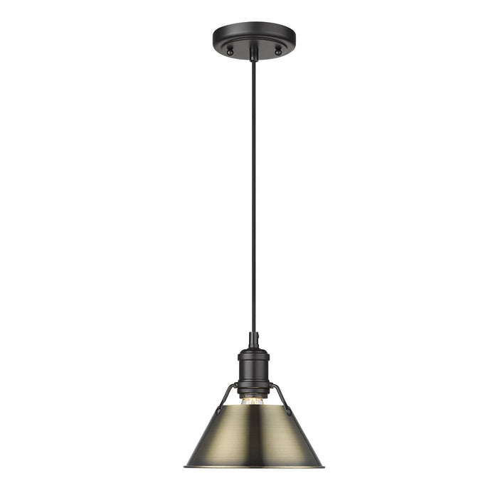 Golden 3306-S BLK-AB One Light Mini Pendant, Matte Black