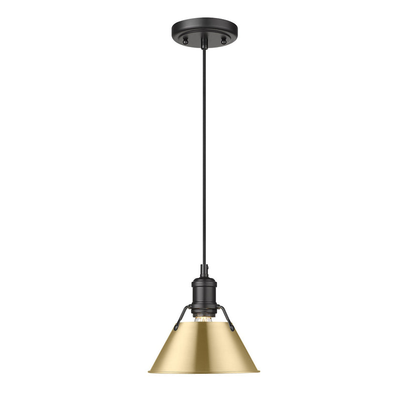 Golden 3306-S BLK-CH One Light Mini Pendant, Matte Black