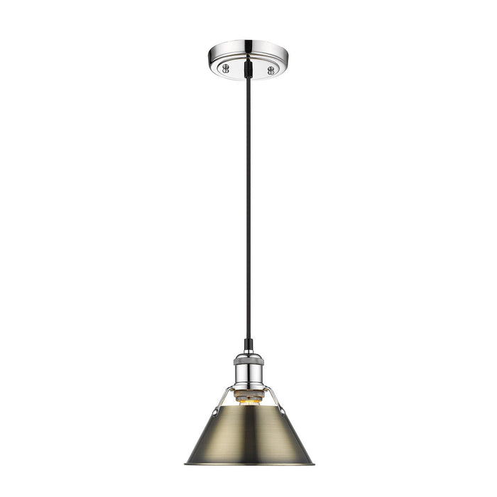 Golden 3306-S CH-AB One Light Mini Pendant, Chrome