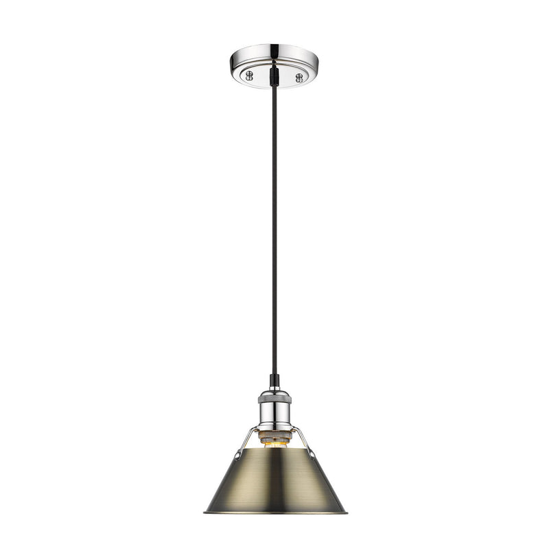 Golden 3306-S CH-AB One Light Mini Pendant, Chrome