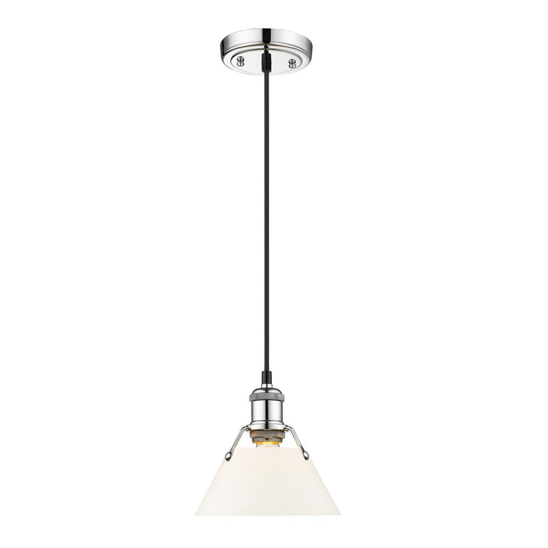 Golden 3306-S CH-OP One Light Mini Pendant, Chrome
