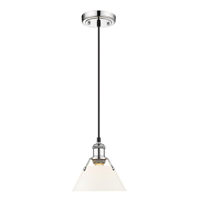 Golden 3306-S CH-OP One Light Mini Pendant, Chrome