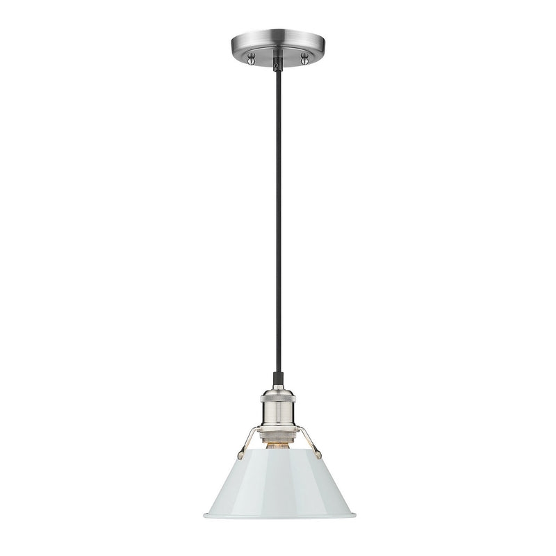 Golden 3306-S PW-DB One Light Mini Pendant, Pewter