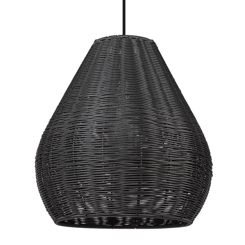 Golden 6084-O1P NB-MBW One Light Outdoor Pendant, Natural Black