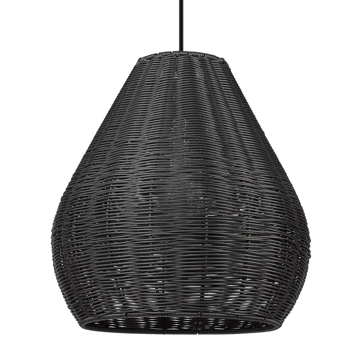 Golden 6084-O1P NB-MBW One Light Outdoor Pendant, Natural Black