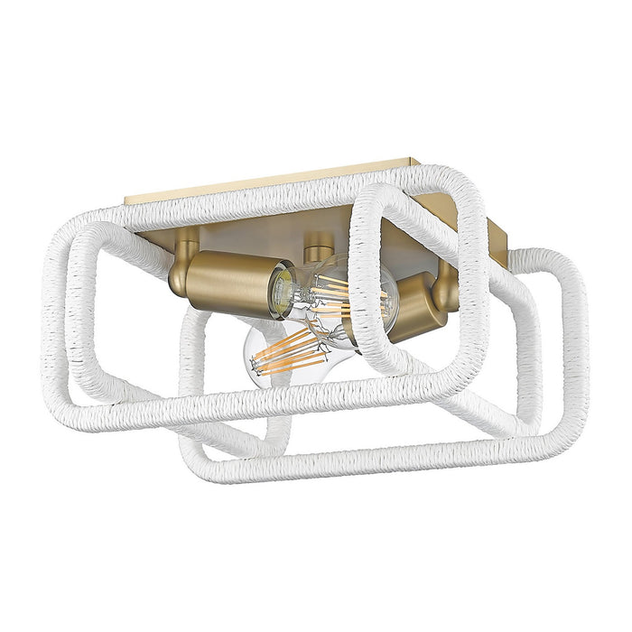 Golden 6085-FM BCB-WR Two Light Flush Mount, Brushed Champagne Bronze