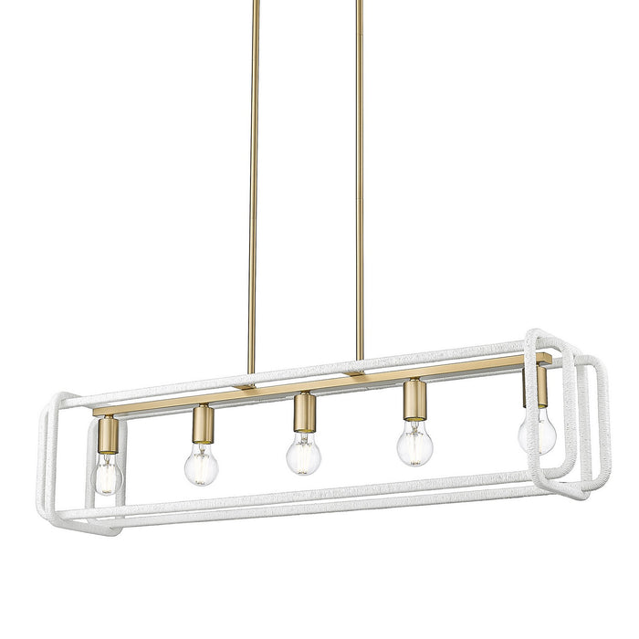 Golden 6085-LP BCB-WR Five Light Linear Pendant, Brushed Champagne Bronze