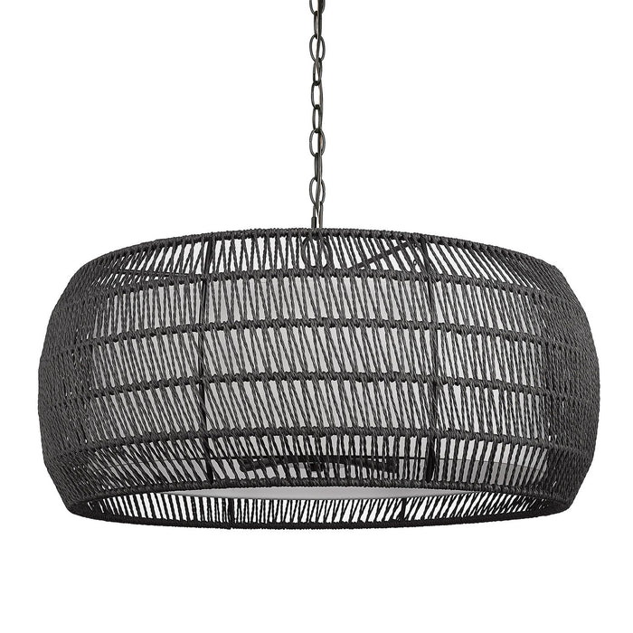Golden 6805-6 BLK-MBR Six Light Chandelier, Matte Black