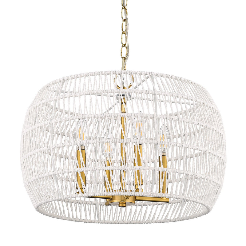 Golden 6808-4 MBG-WR Four Light Chandelier, Modern Brushed Gold