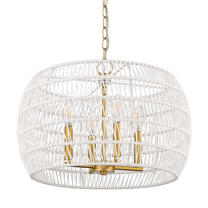 Golden 6808-4 MBG-WR Four Light Chandelier, Modern Brushed Gold