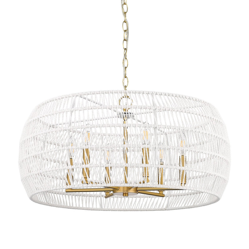 Golden 6808-6 MBG-WR Six Light Chandelier, Modern Brushed Gold