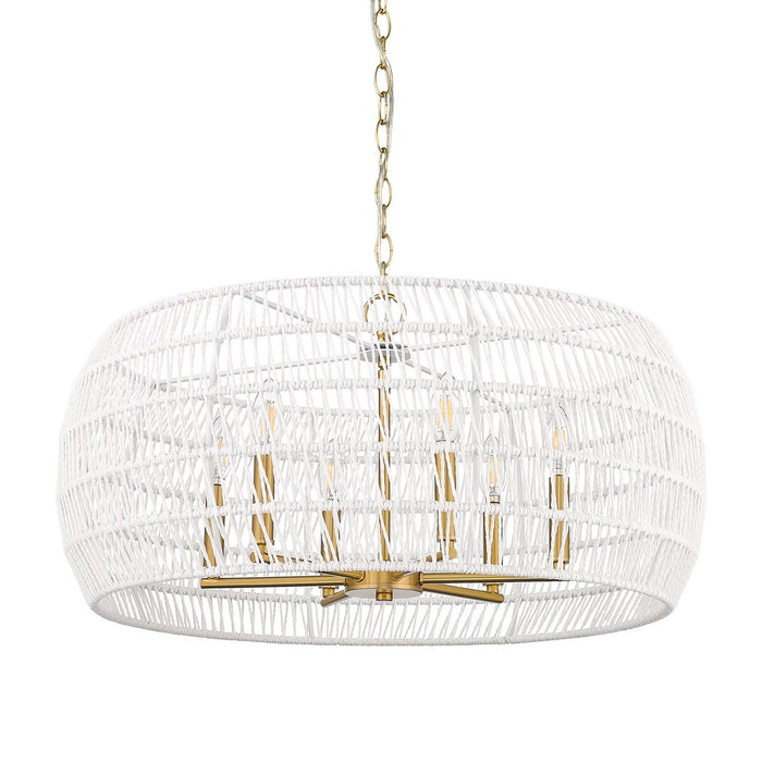 Golden 6808-6 MBG-WR Six Light Chandelier, Modern Brushed Gold