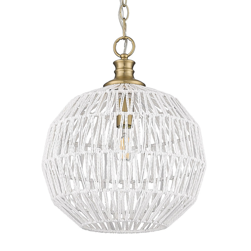 Golden 6933-M BCB-WR One Light Pendant, Brushed Champagne Bronze