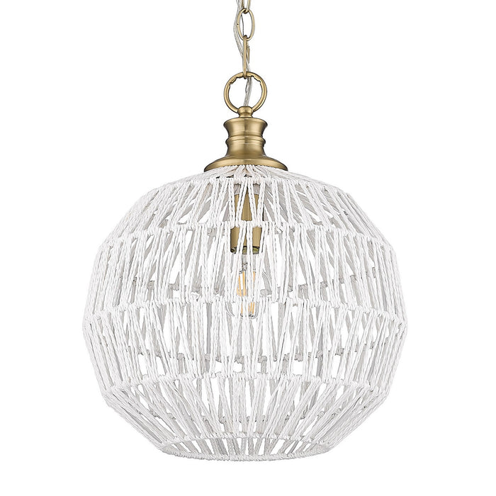 Golden 6933-M BCB-WR One Light Pendant, Brushed Champagne Bronze