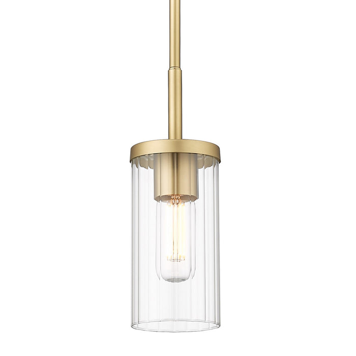 Golden 7011-M1L BCB-CLR One Light Mini Pendant, Brushed Champagne Bronze
