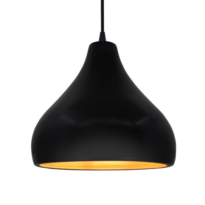 Justice Designs CER-6565-CBGD-MBLK-BKCD One Light Pendant, Carbon Matte Black w/ Champagne Gold