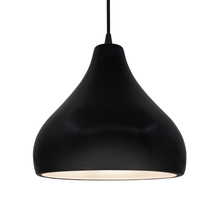 Justice Designs CER-6565-CRB-MBLK-BKCD One Light Pendant, Carbon - Matte Black