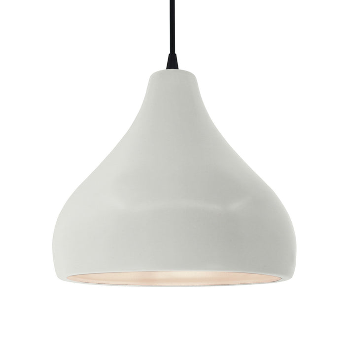 Justice Designs CER-6565-MAT-MBLK-BKCD One Light Pendant, Matte White