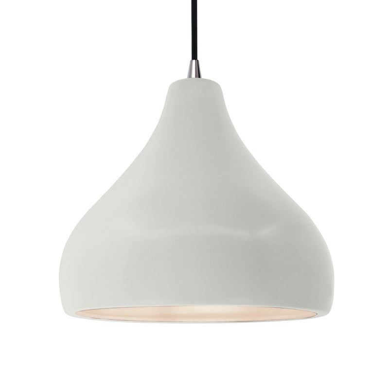 Justice Designs CER-6565-MAT-NCKL-BKCD One Light Pendant, Matte White