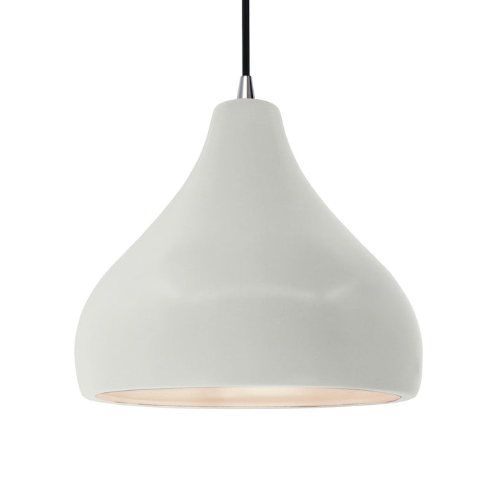 Justice Designs CER-6565-MAT-NCKL-BKCD One Light Pendant, Matte White