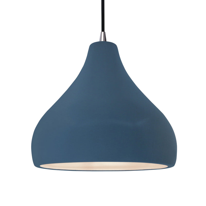 Justice Designs CER-6565-MDMT-NCKL-BKCD One Light Pendant, Midnight Sky w/ Matte White