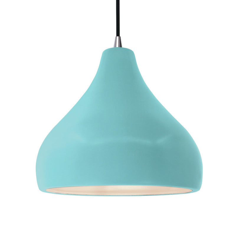 Justice Designs CER-6565-RFPL-NCKL-BKCD One Light Pendant, Reflecting Pool