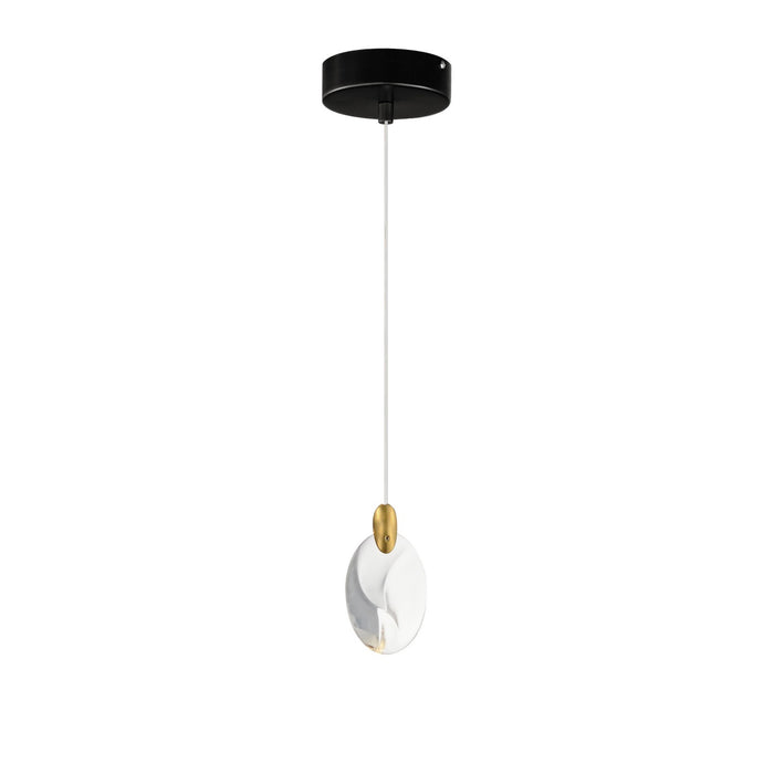 ET2 E11071-122BKPG LED Pendant, Black / Polished Gold