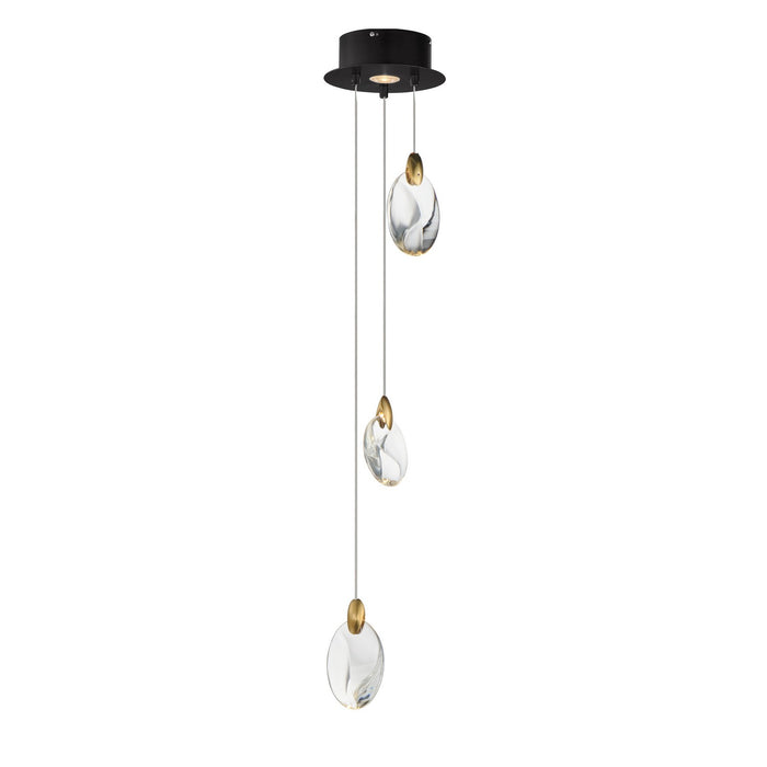 ET2 E11073-122BKPG LED Pendant, Black / Polished Gold