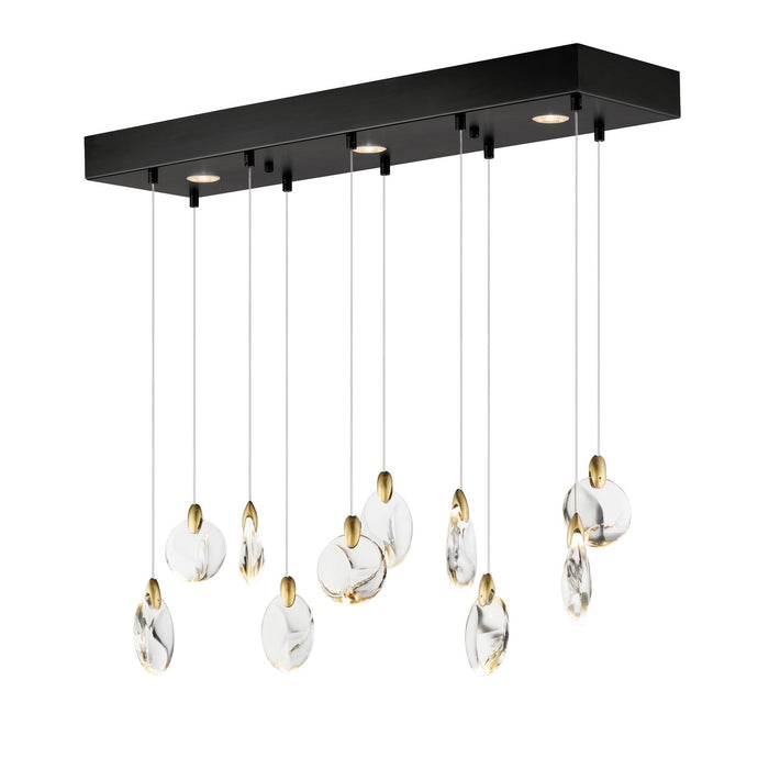 ET2 E11076-122BKPG LED Linear Pendant, Black / Polished Gold