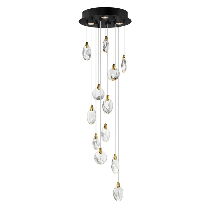ET2 E11078-122BKPG LED Pendant, Black / Polished Gold