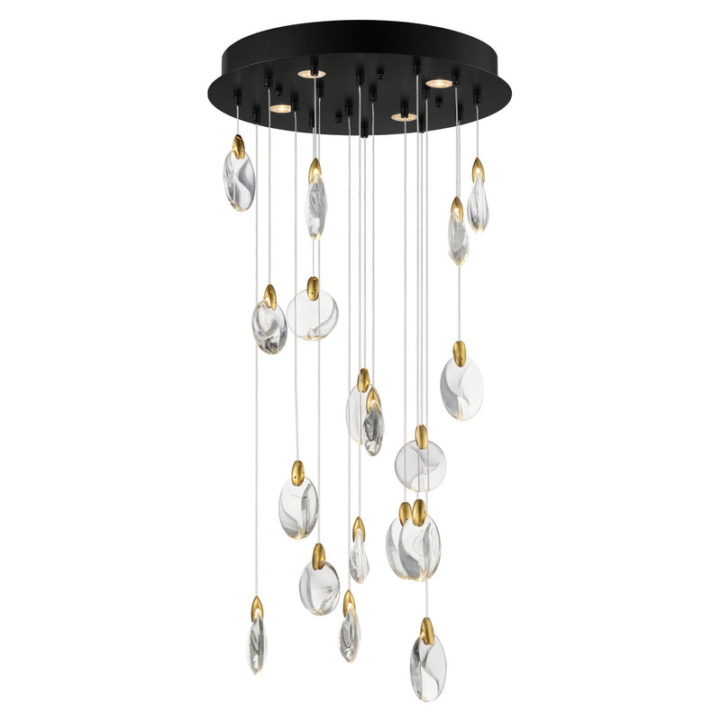 ET2 E11079-122BKPG LED Pendant, Black / Polished Gold